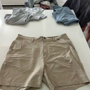Hurley Tan Flat Front Shorts Casual Style